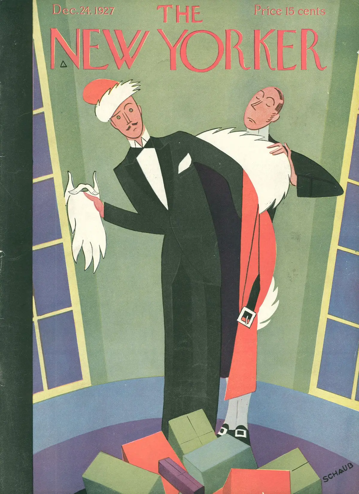Обложка The New Yorker, 24 декабря 1927, художник Андре де Шауб