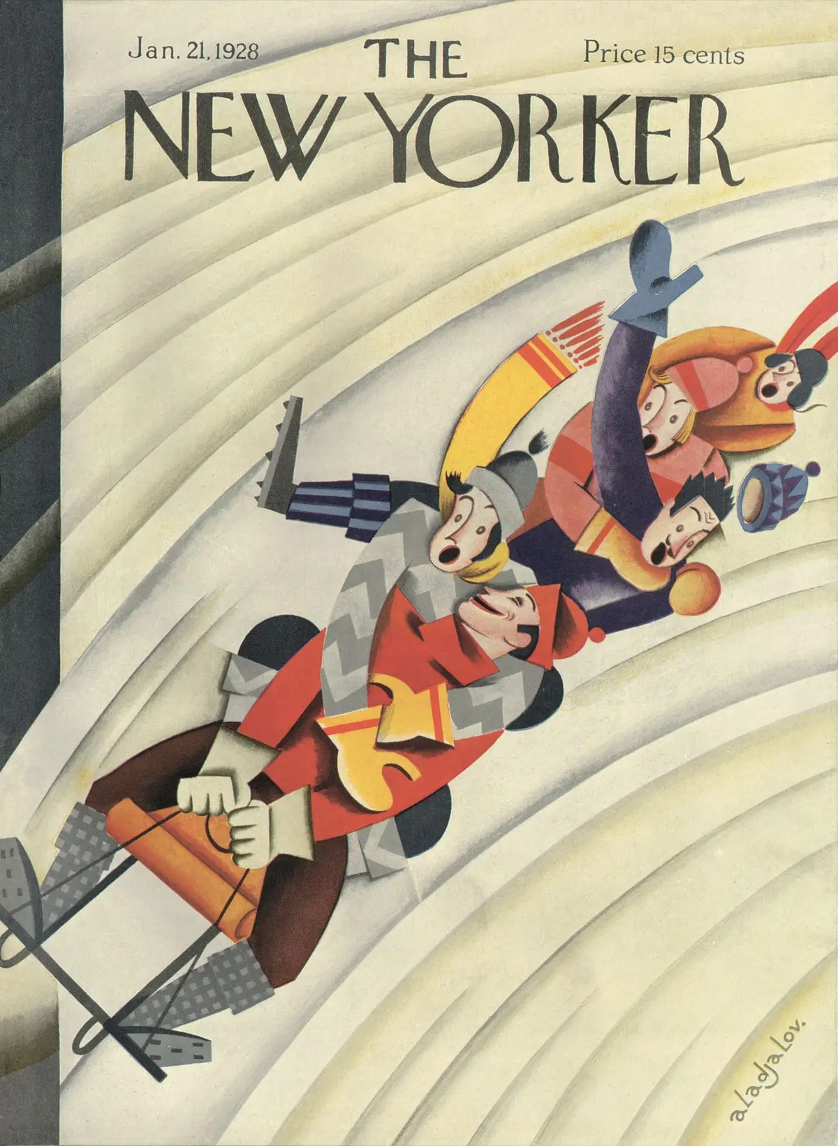 Обложка The New Yorker, 21 января 1928, художник Константин Алажалов