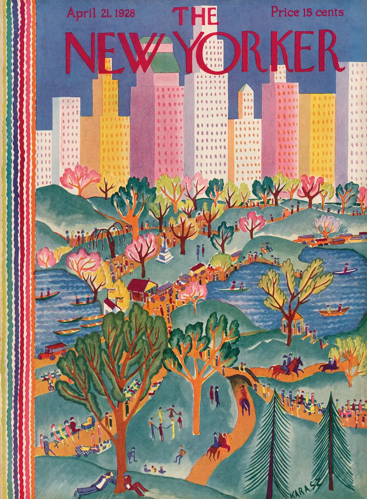 Обложка The New Yorker, 21 апреля 1928, художник Илонка Карас