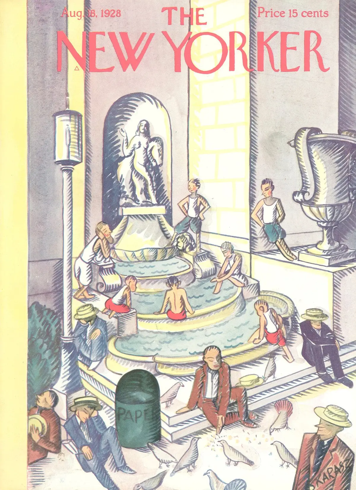 Обложка The New Yorker, 18 августа 1928, художник Илонка Карас