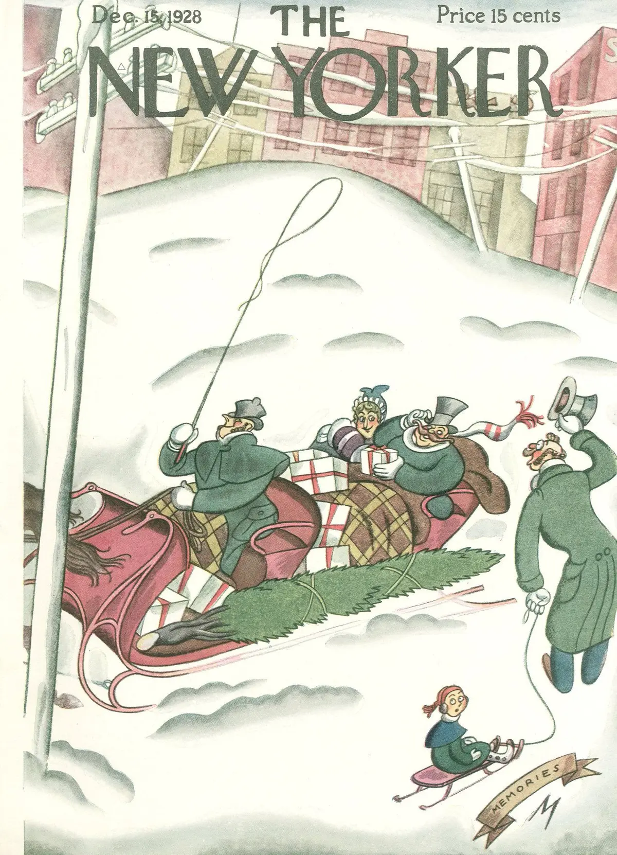 Обложка The New Yorker, 15 декабря 1928, художник Джулиан де Миски