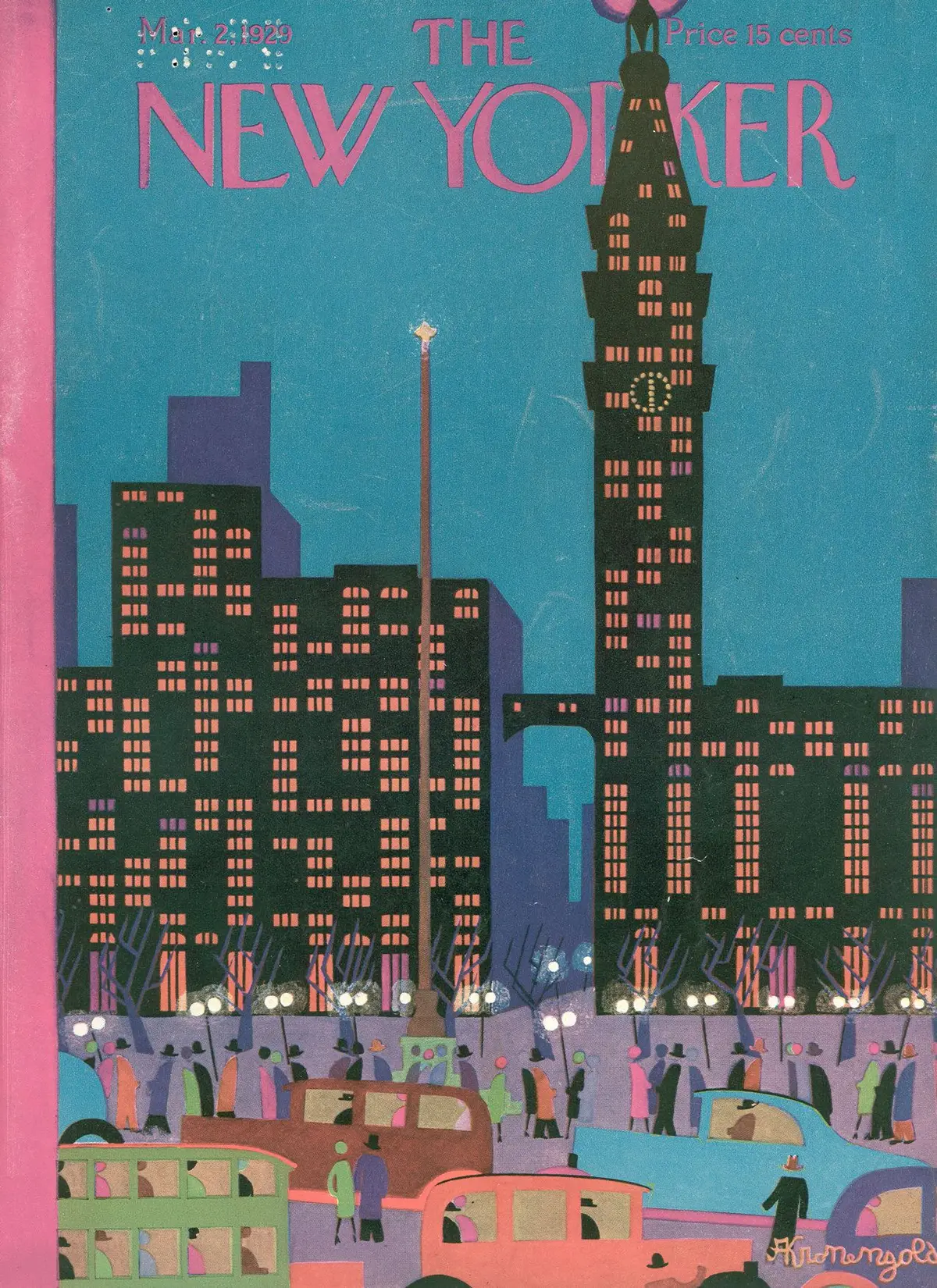 Обложка The New Yorker, 2 марта 1929, художник Адольф К. Кроненголд