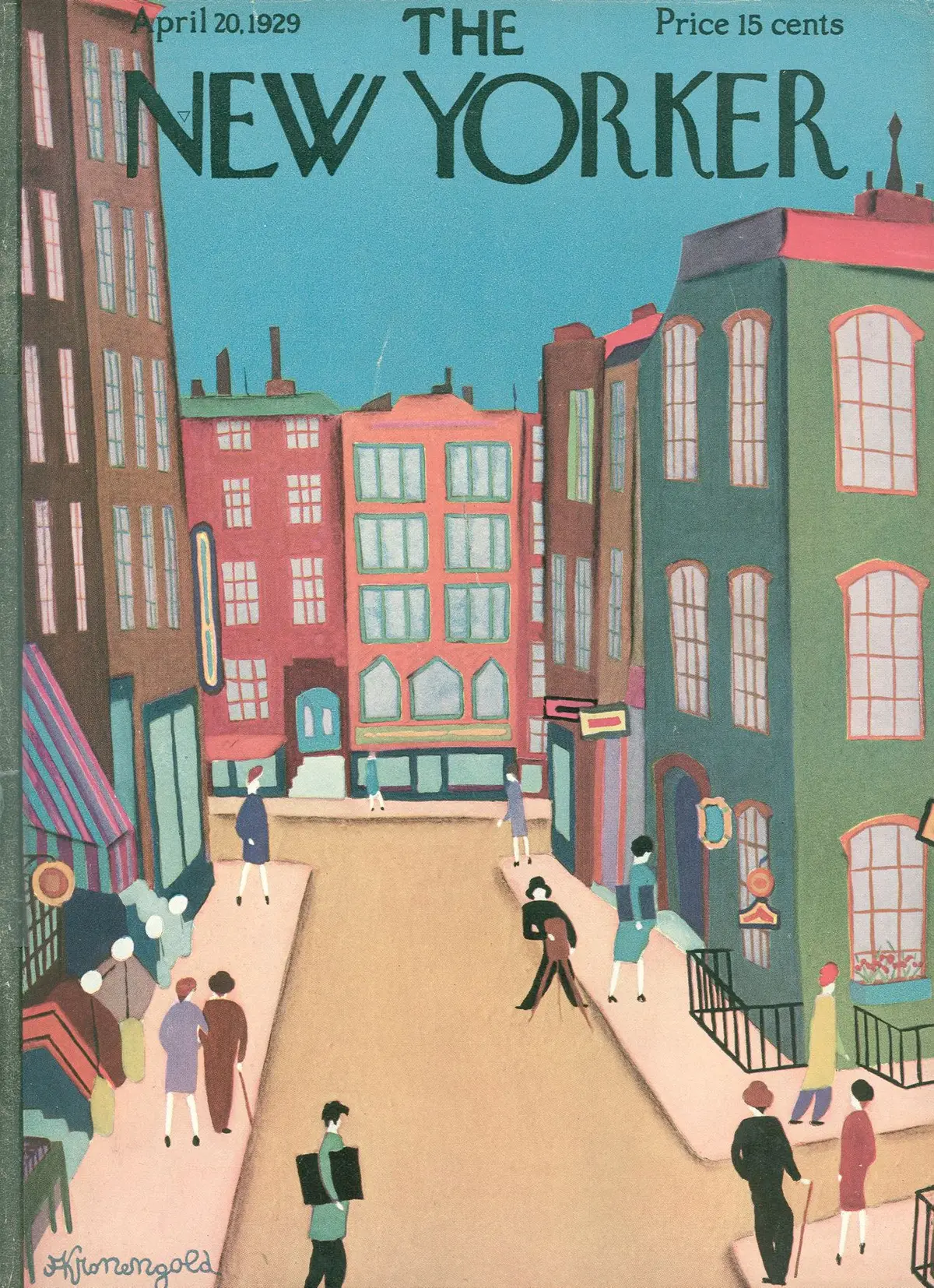 Обложка The New Yorker, 20 апреля 1929, художник Адольф К. Кроненголд