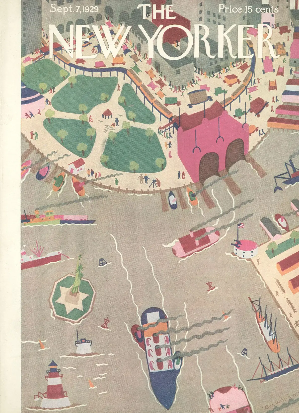 Обложка The New Yorker, 7 сентября 1929, художник Сью Уильямс