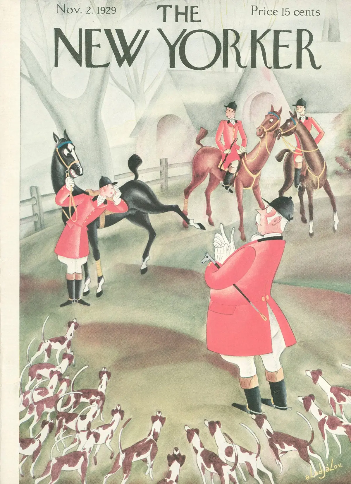 Обложка The New Yorker, 2 ноября 1929, художник Константин Алажалов