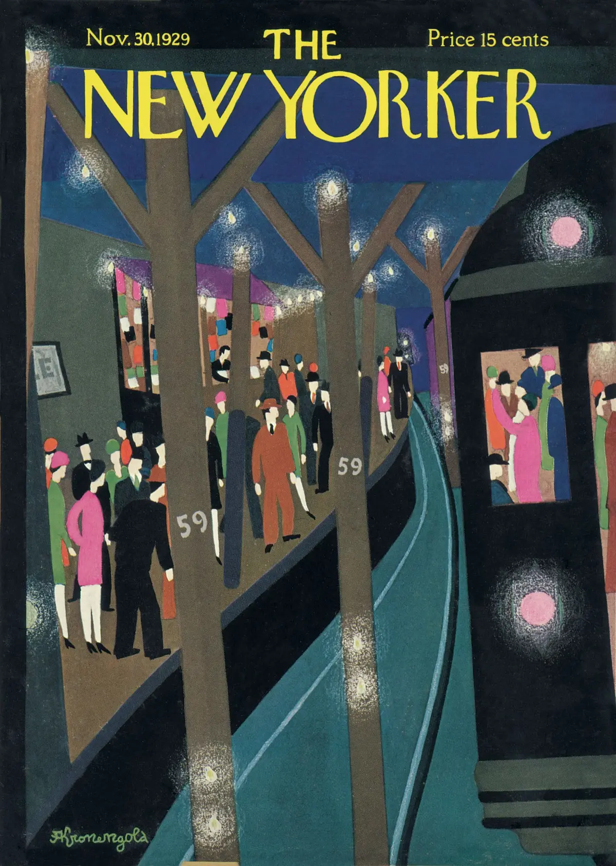 Обложка The New Yorker, 30 ноября 1929, художник Адольф К. Кроненголд