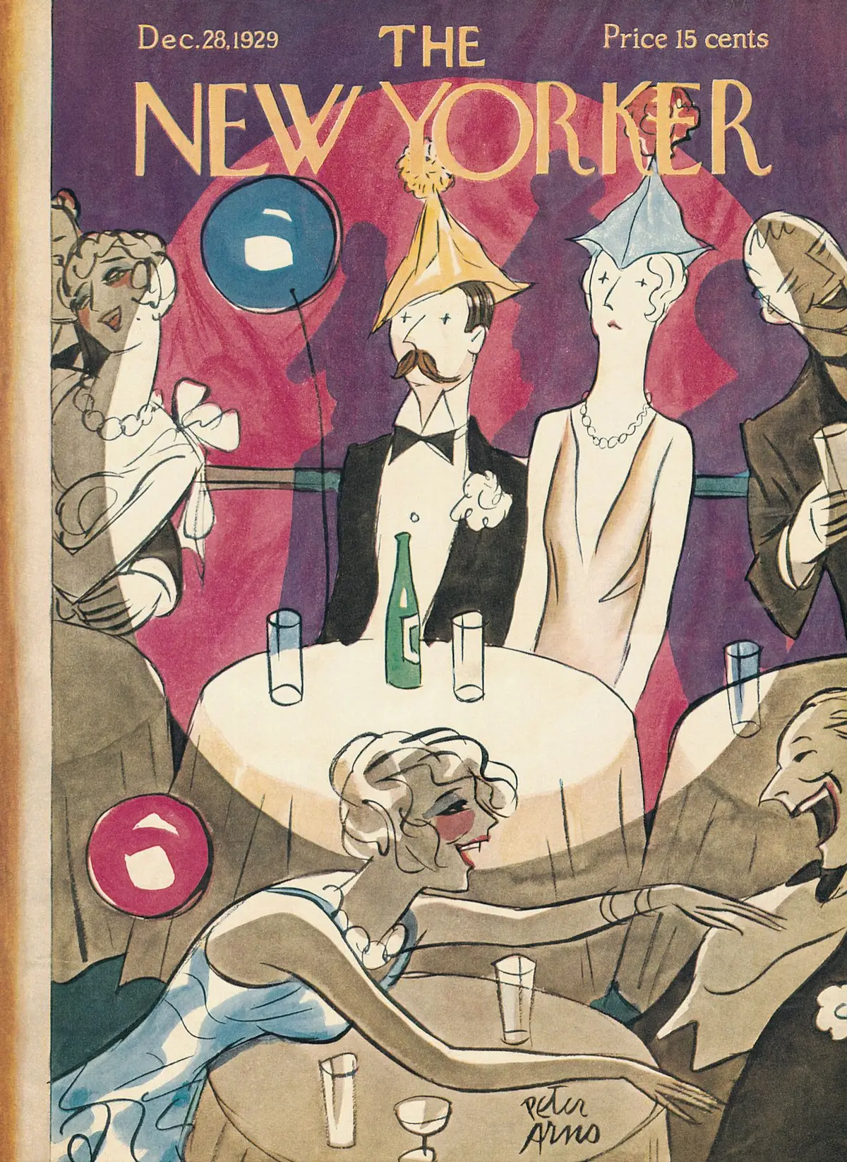 Обложка The New Yorker, 28 декабря 1929, художник Питер Арно
