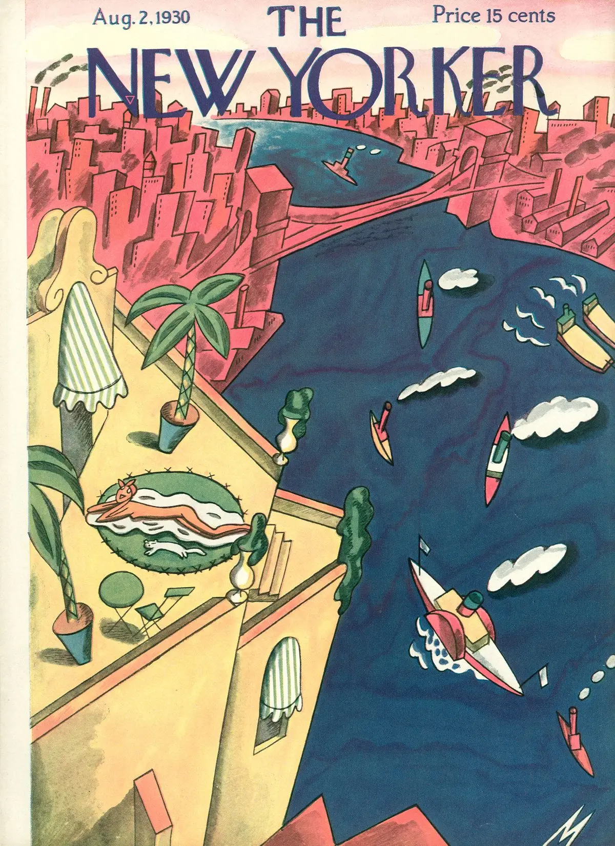 Обложка The New Yorker, 2 августа 1930, художник Джулиан де Миски