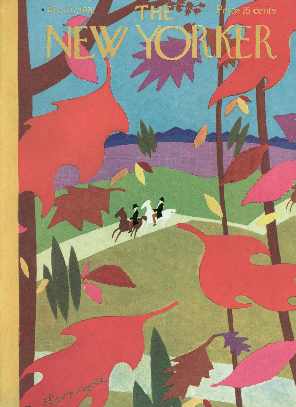 Обложка The New Yorker, 17 октября 1931, художник Адольф К. Кроненголд