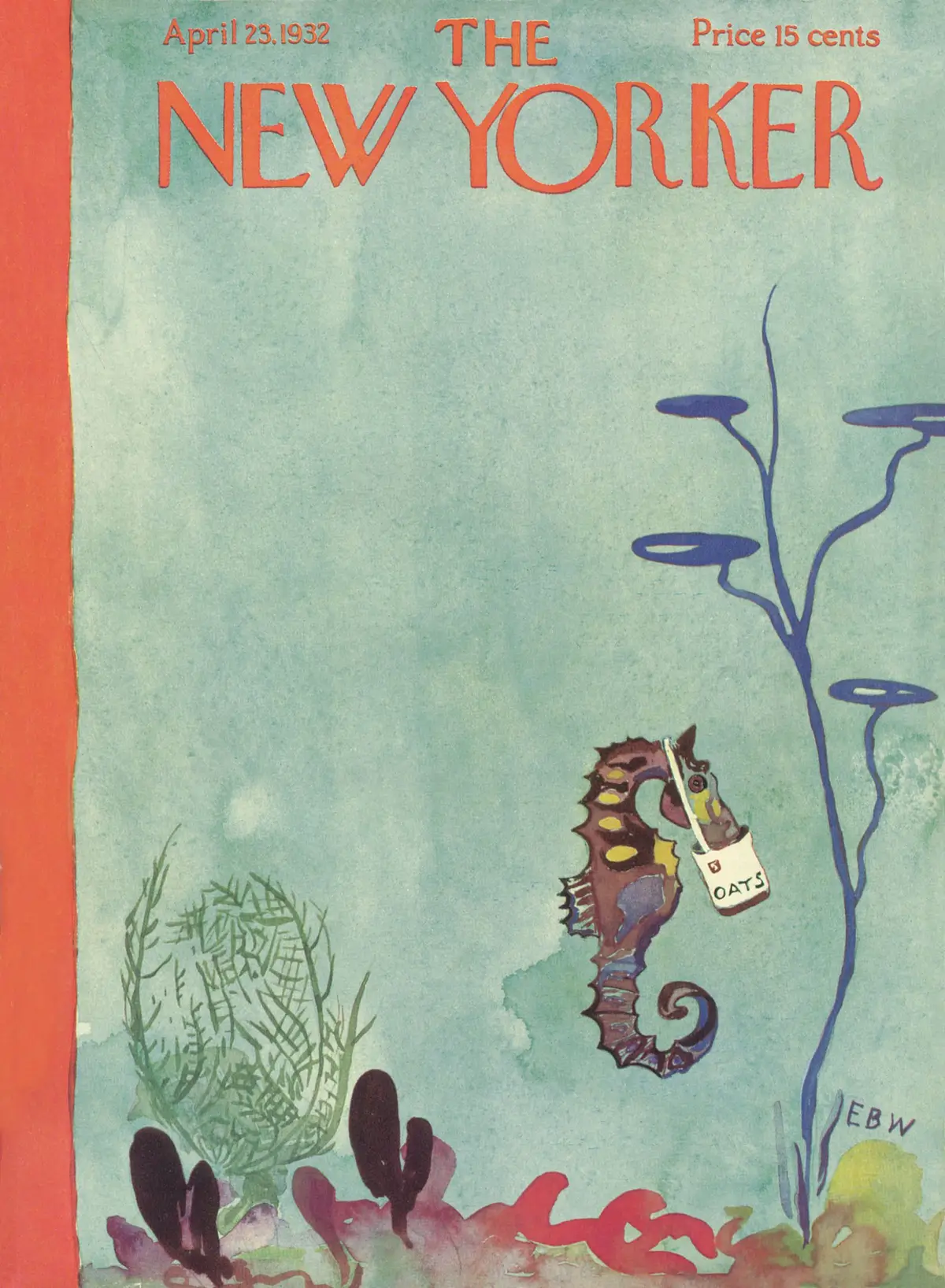 Обложка The New Yorker, 23 апреля 1932, художник Э. Б. Уайт