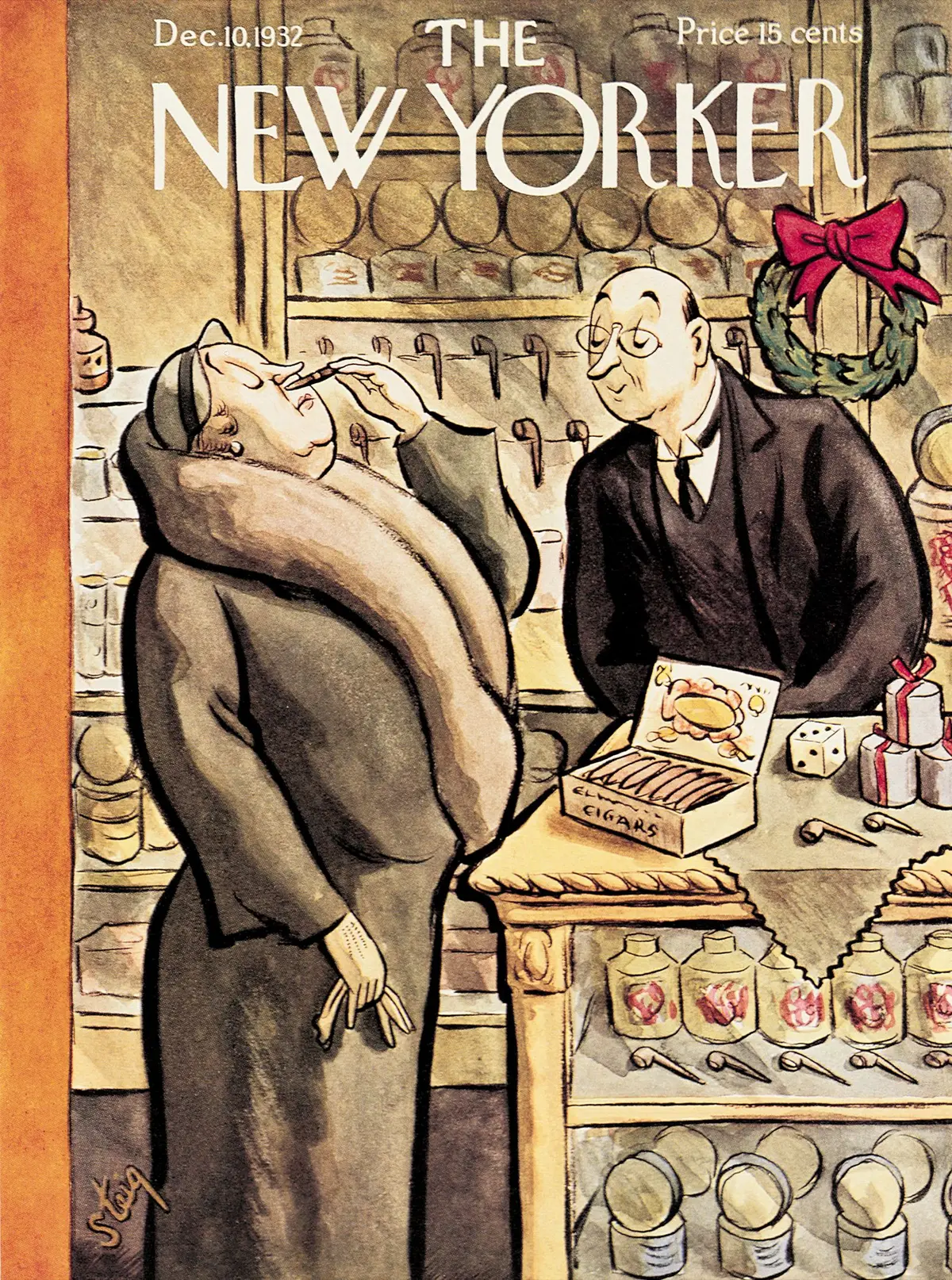Обложка The New Yorker, 10 декабря 1932, художник Уильям Стейг