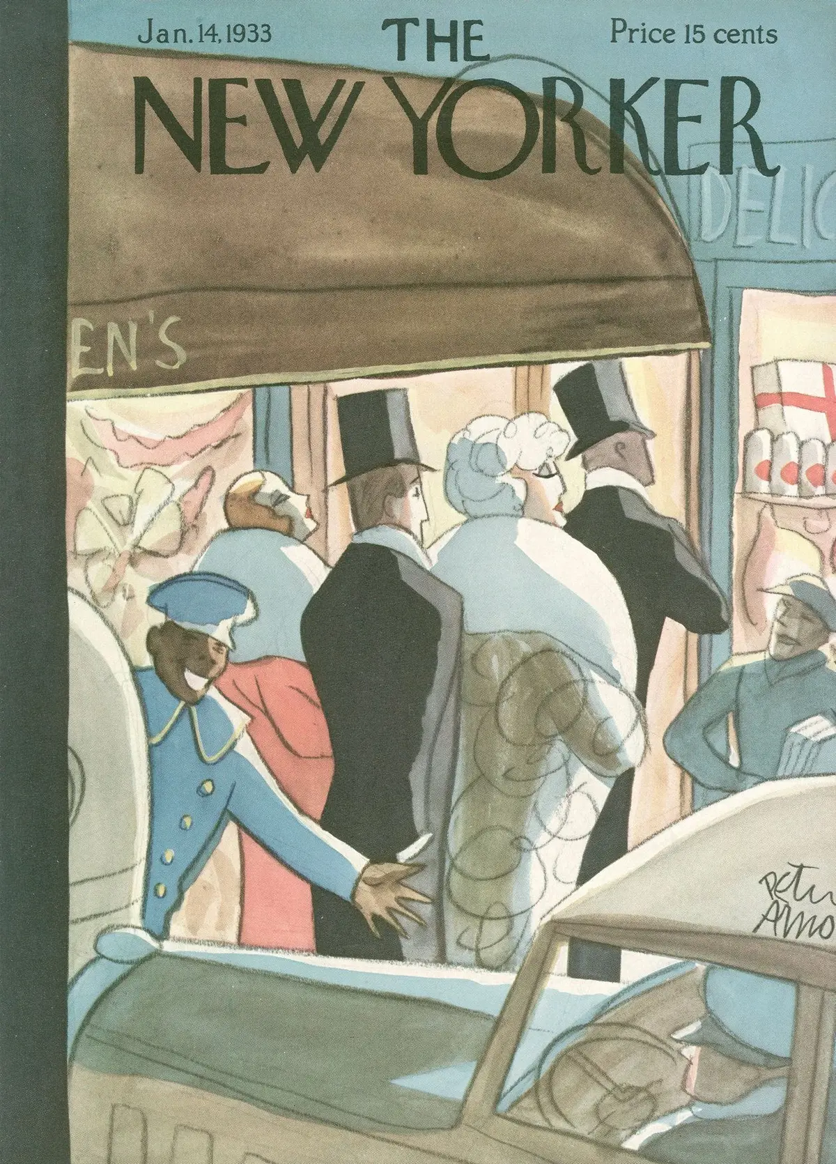Обложка The New Yorker, 14 января 1933, художник Питер Арно