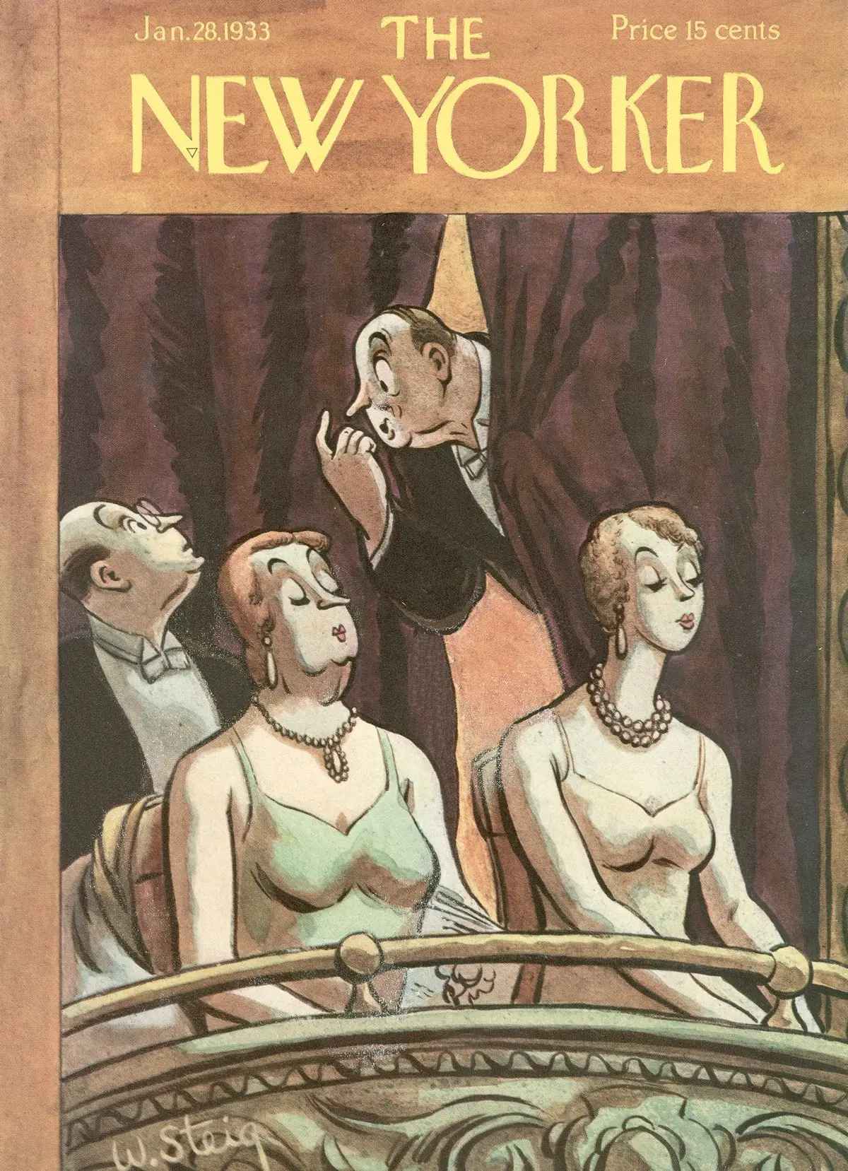 Обложка The New Yorker, 28 января 1933, художник Уильям Стейг