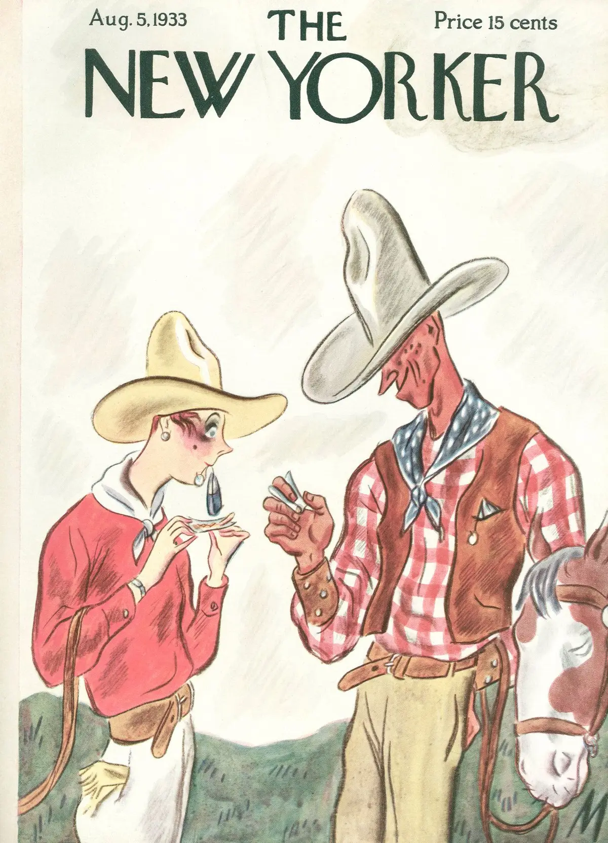 Обложка The New Yorker, 5 августа 1933, художник Джулиан де Миски