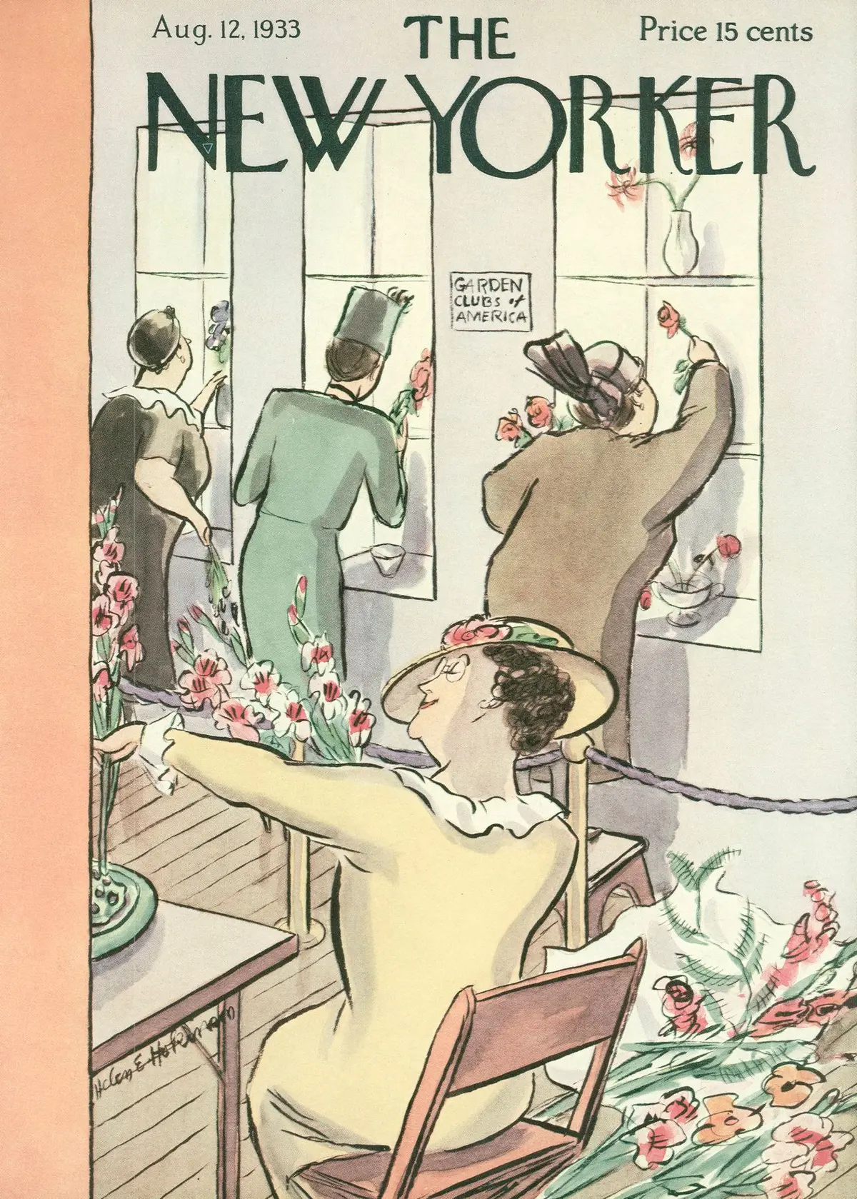 Обложка The New Yorker, 12 августа 1933, художник Хелен Э. Хокинсон