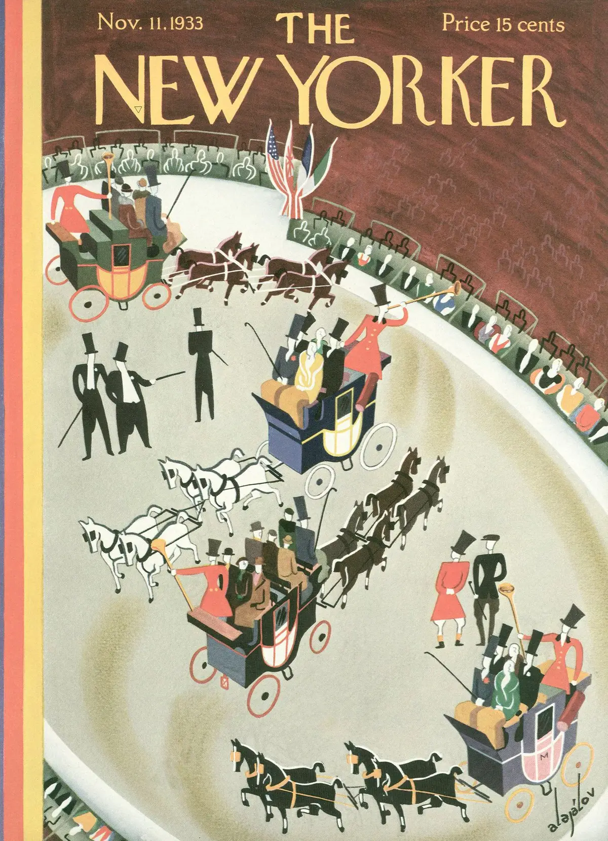 Обложка The New Yorker, 11 ноября 1933, художник Константин Алажалов