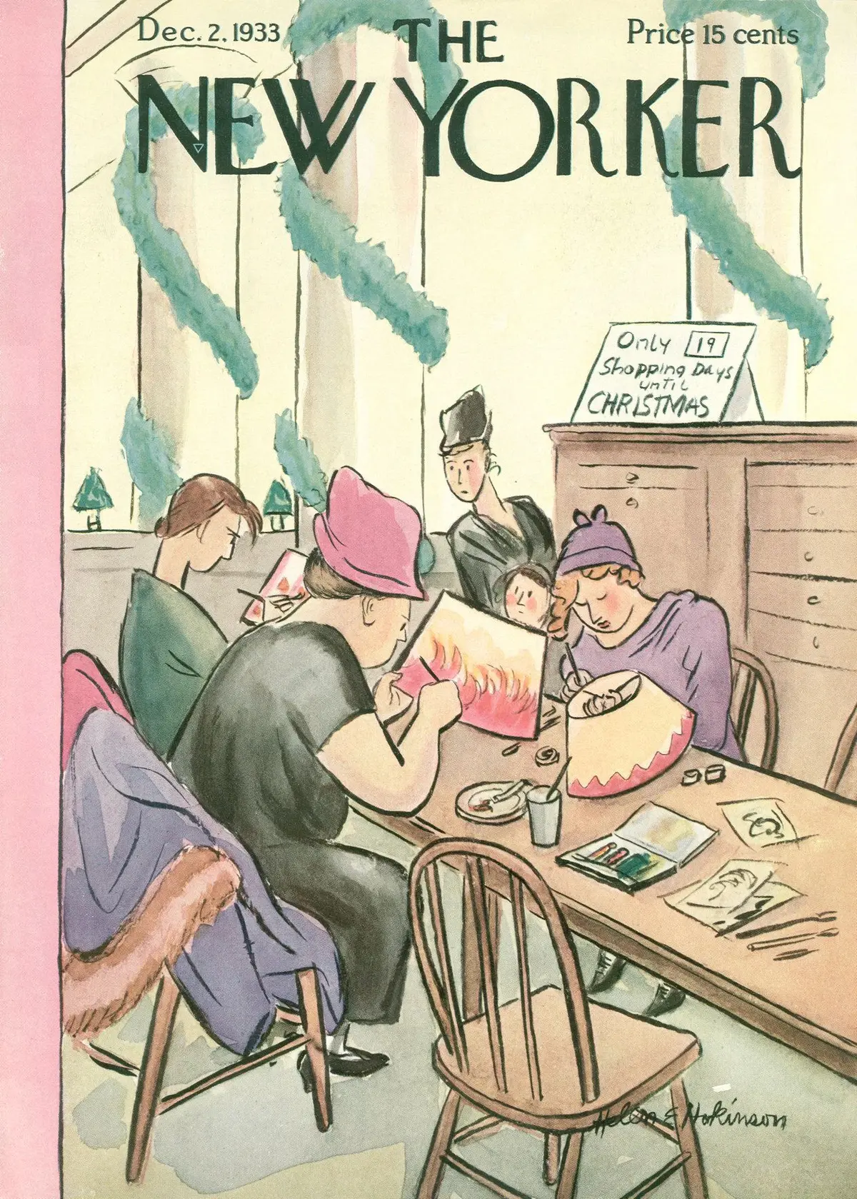 Обложка The New Yorker, 2 декабря 1933, художник Хелен Э. Хокинсон