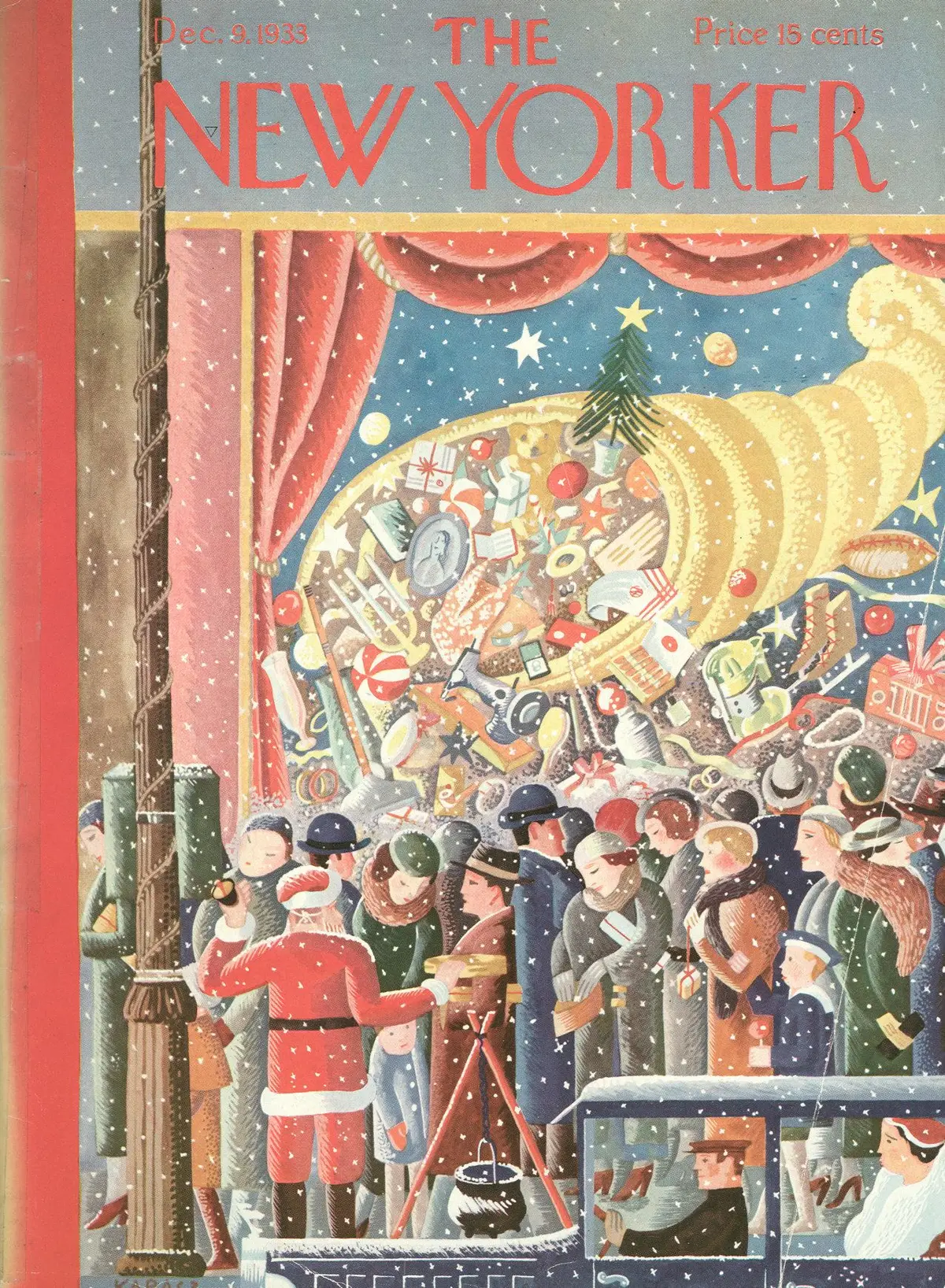 Обложка The New Yorker, 9 декабря 1933, художник Илонка Карас