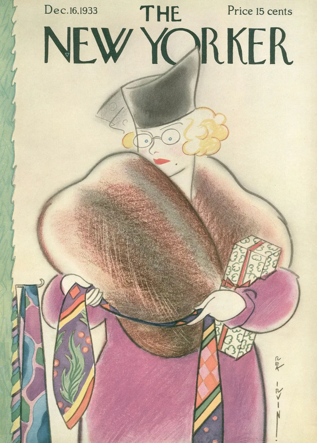 Обложка The New Yorker, 16 декабря 1933, художник Реа Ирвин