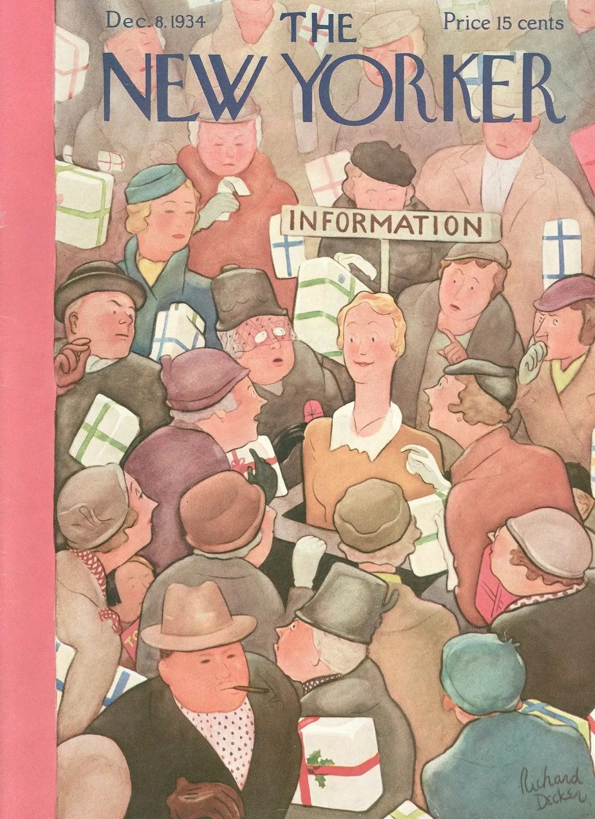 Обложка The New Yorker, 8 декабря 1934, художник Ричард Деккер