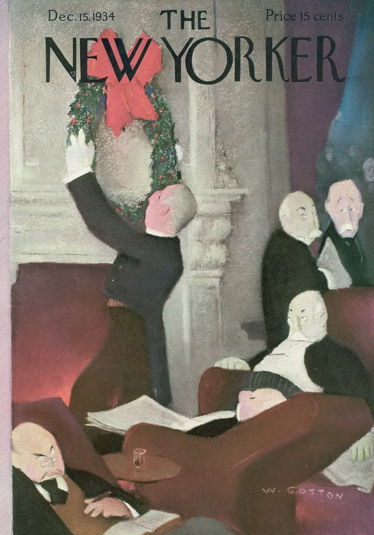 Обложка The New Yorker, 15 декабря 1934, художник Уильям Коттон