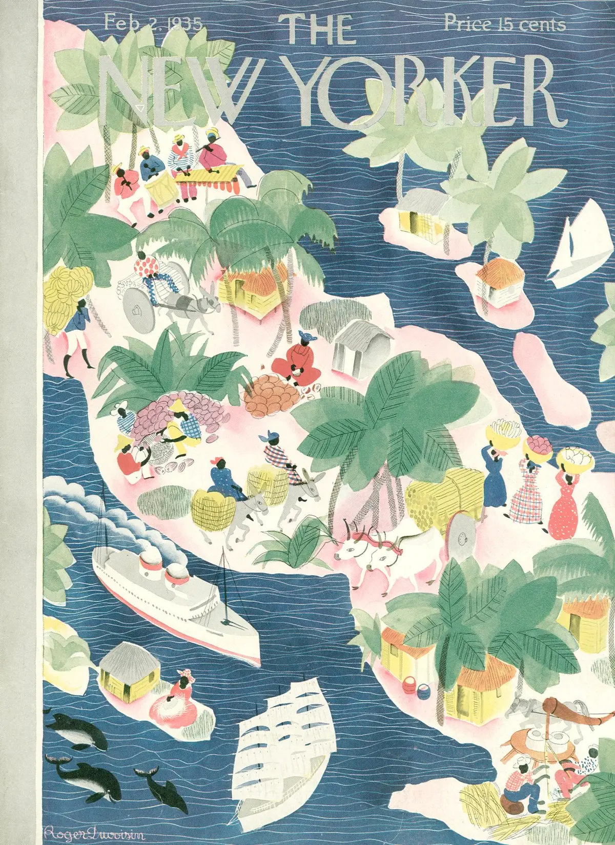 Обложка The New Yorker, 2 февраля 1935, художник Роже Дювуазен