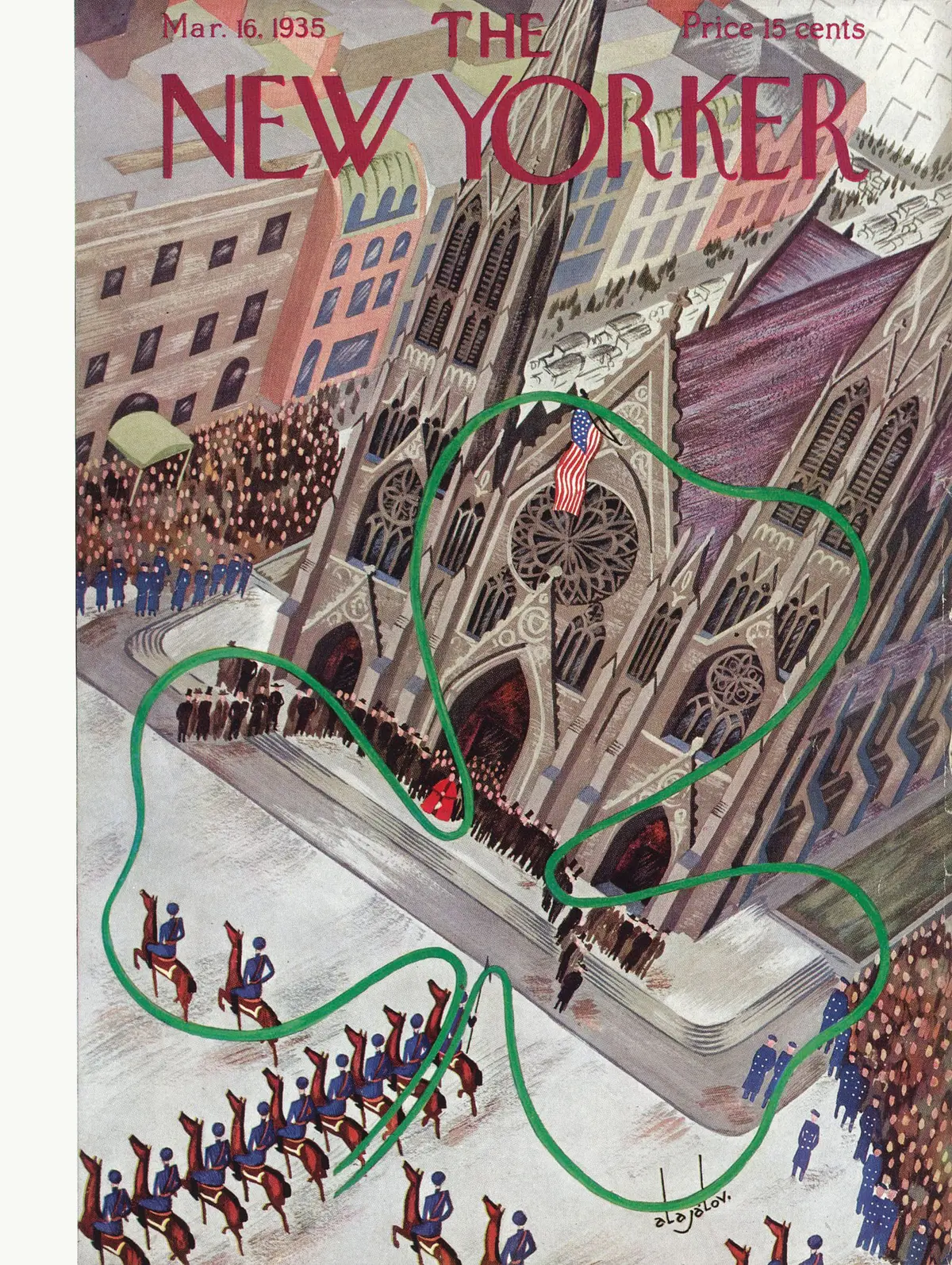Обложка The New Yorker, 16 марта 1935, художник Константин Алажалов