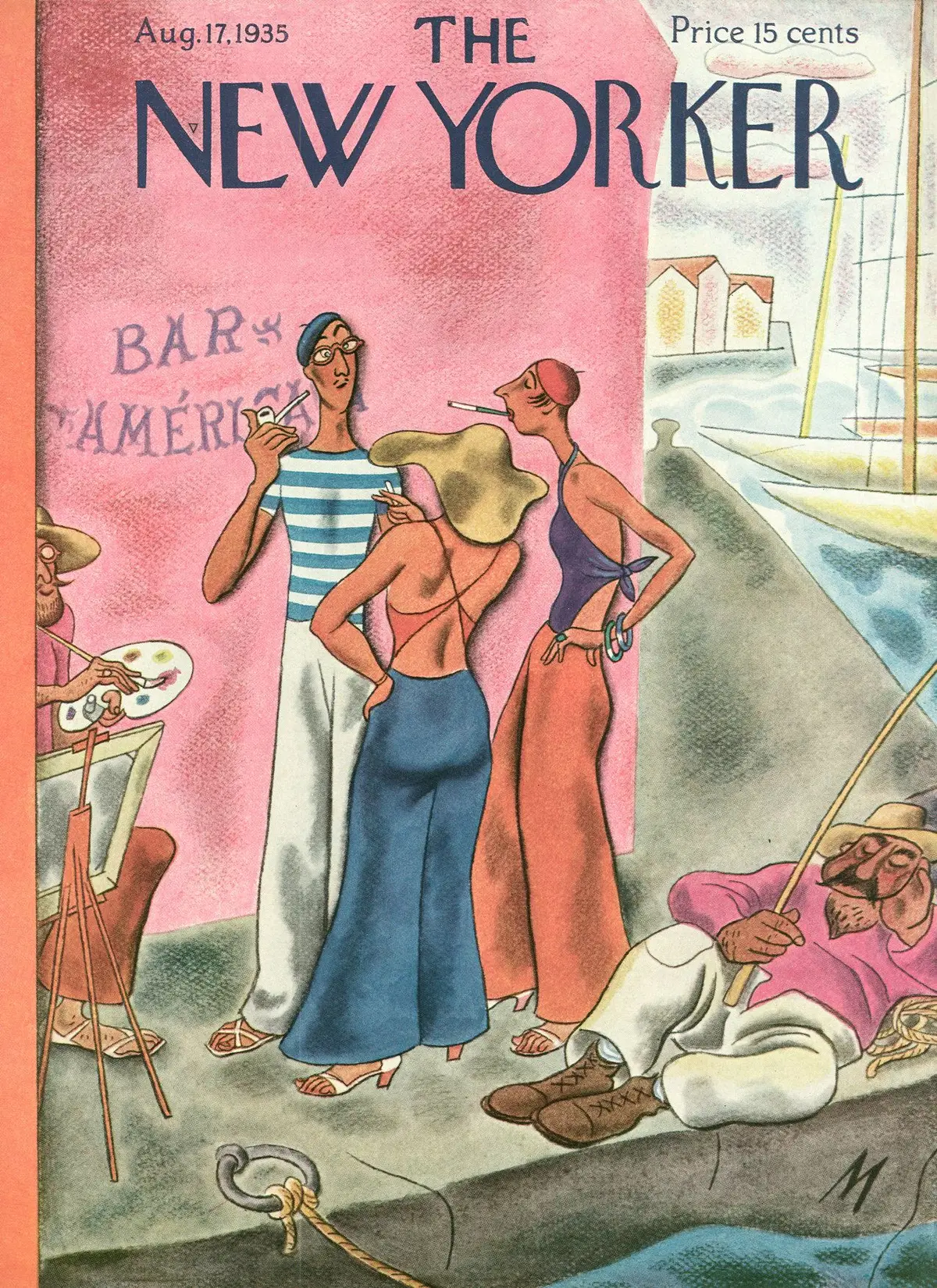 Обложка The New Yorker, 17 августа 1935, художник Джулиан де Миски