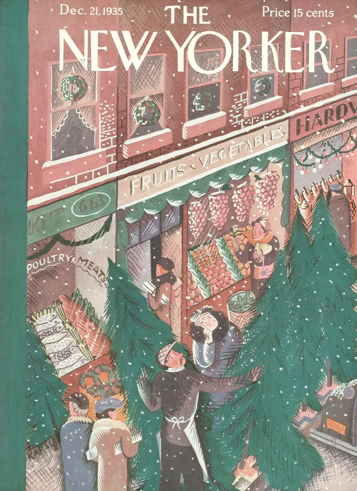 Обложка The New Yorker, 21 декабря 1935, художник Илонка Карас