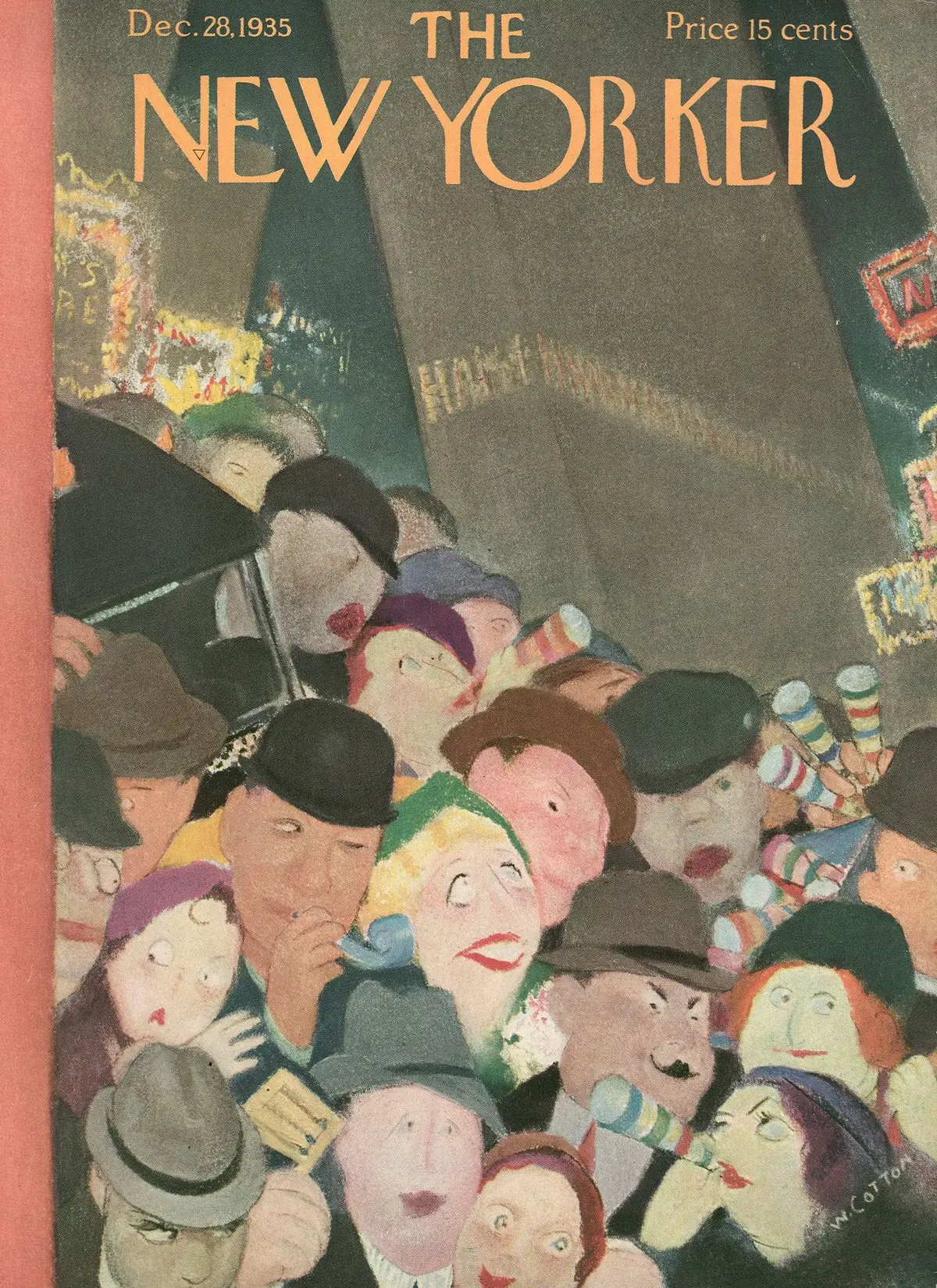 Обложка The New Yorker, 28 декабря 1935, художник Уильям Коттон