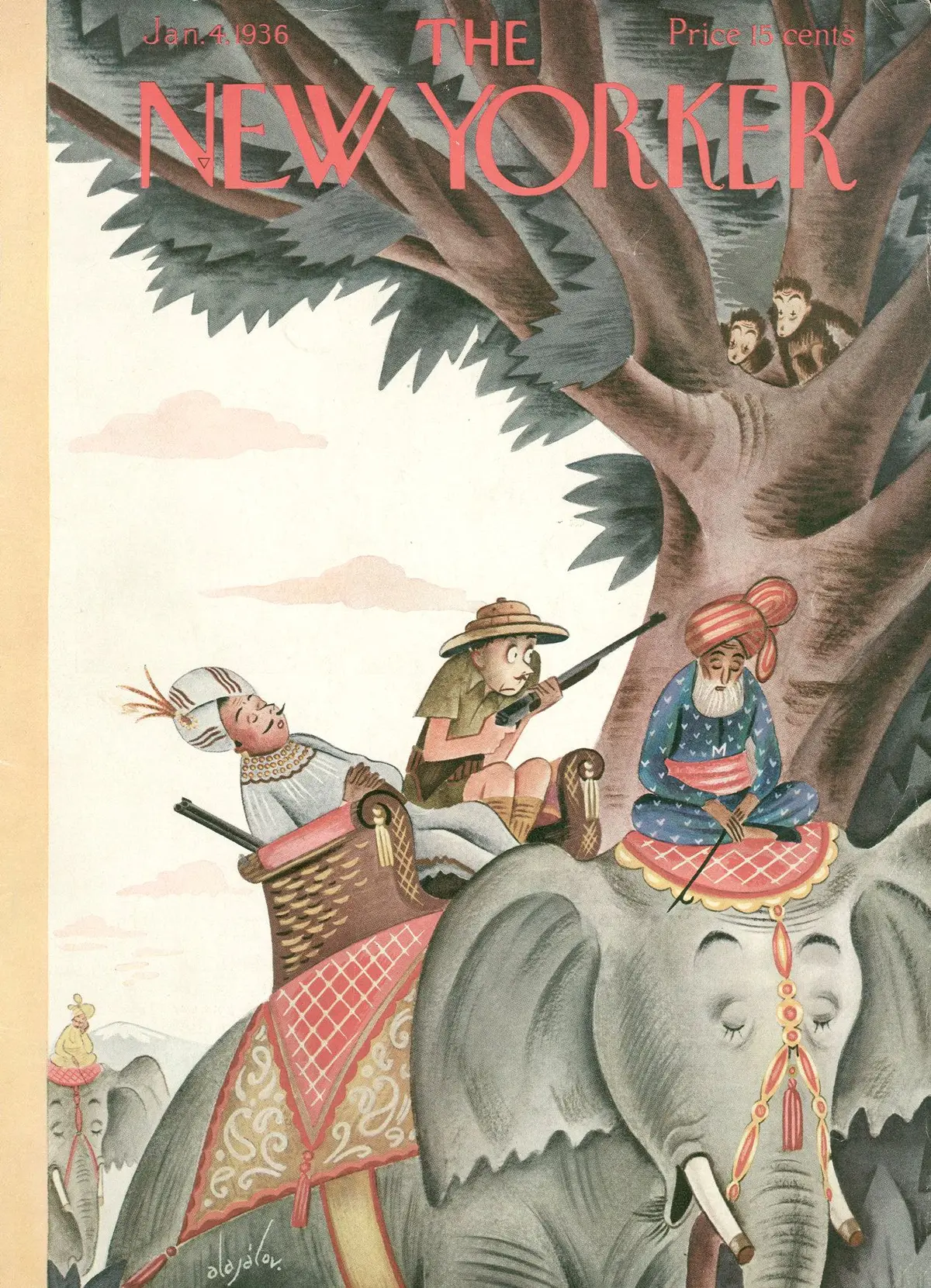 Обложка The New Yorker, 4 января 1936, художник Константин Алажалов