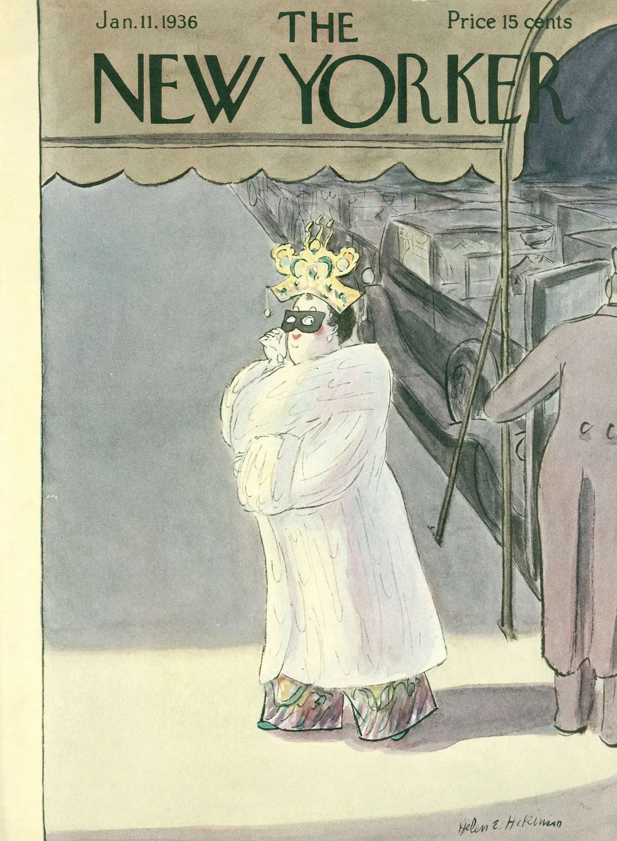 Обложка The New Yorker, 11 января 1936, художник Хелен Э. Хокинсон