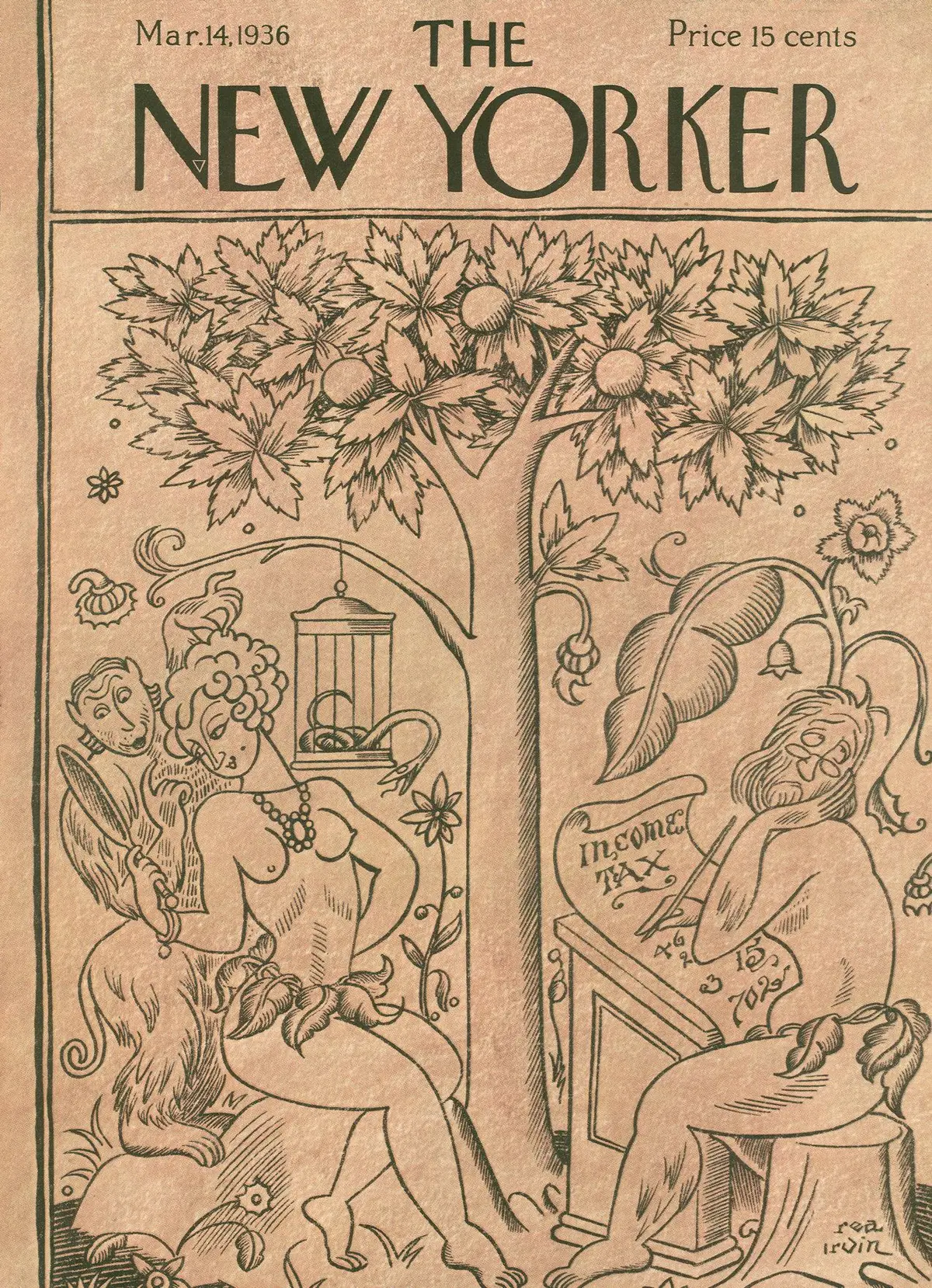 Обложка The New Yorker, 14 марта 1936, художник Реа Ирвин