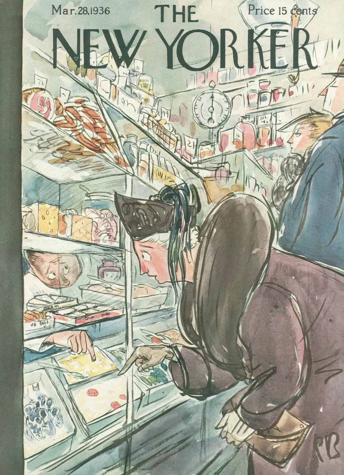Обложка The New Yorker, 28 марта 1936, художник Перри Барлоу