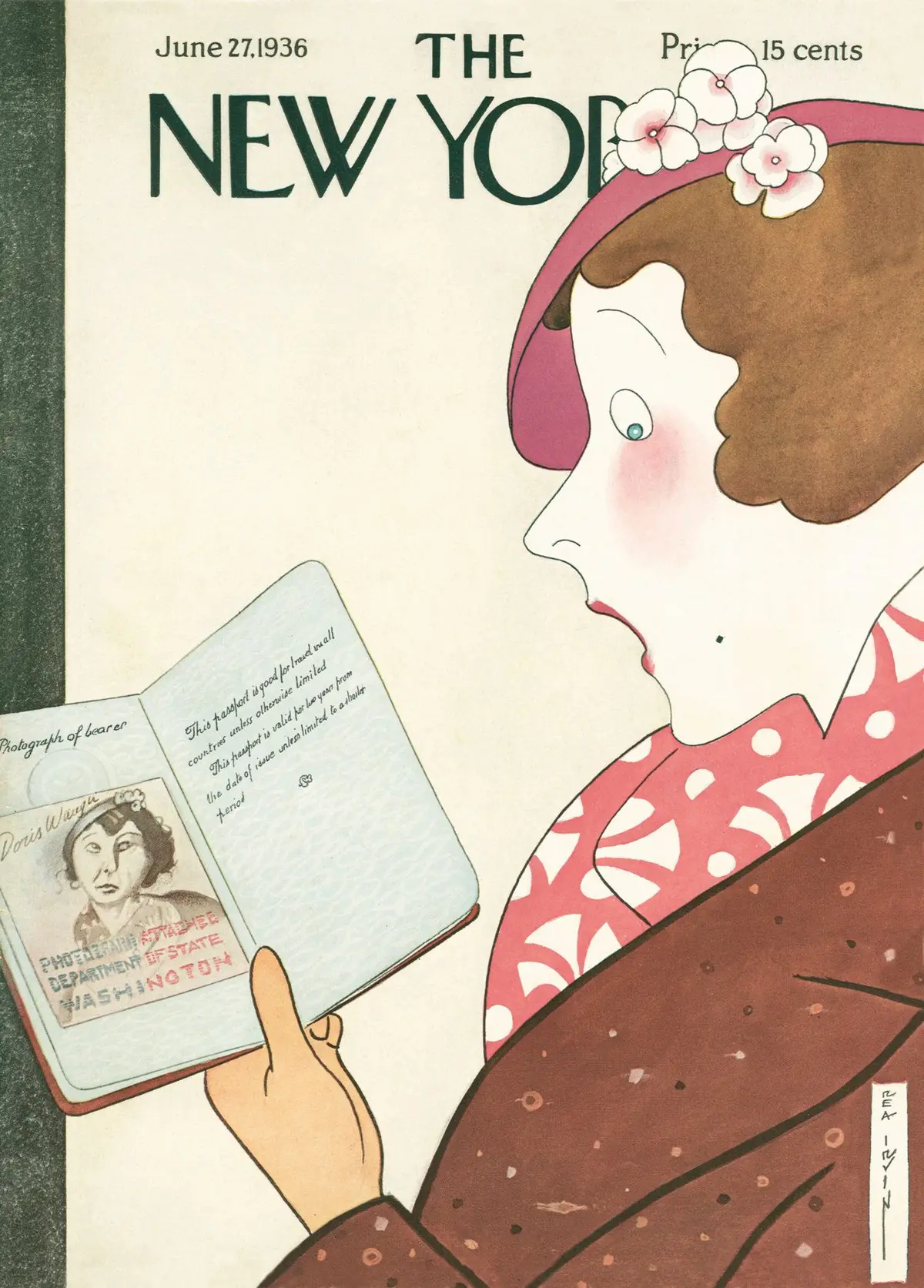 Обложка The New Yorker, 27 июня 1936, художник Реа Ирвин