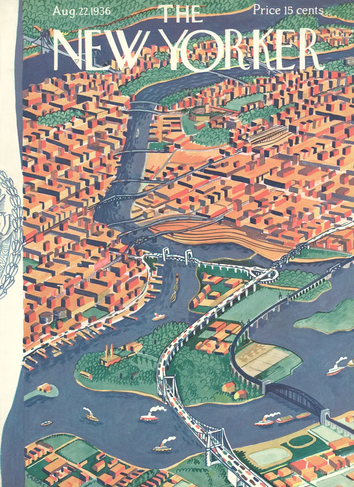 Обложка The New Yorker, 22 августа 1936, художник Илонка Карас