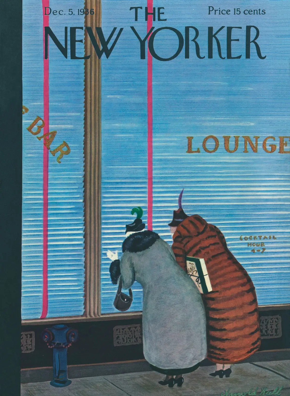 Обложка The New Yorker, 5 декабря 1936, художник Арнольд Абнер Холл