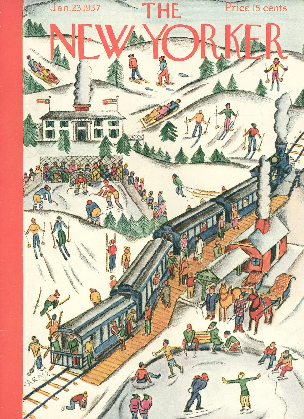 Обложка The New Yorker, 23 января 1937, художник Илонка Карас