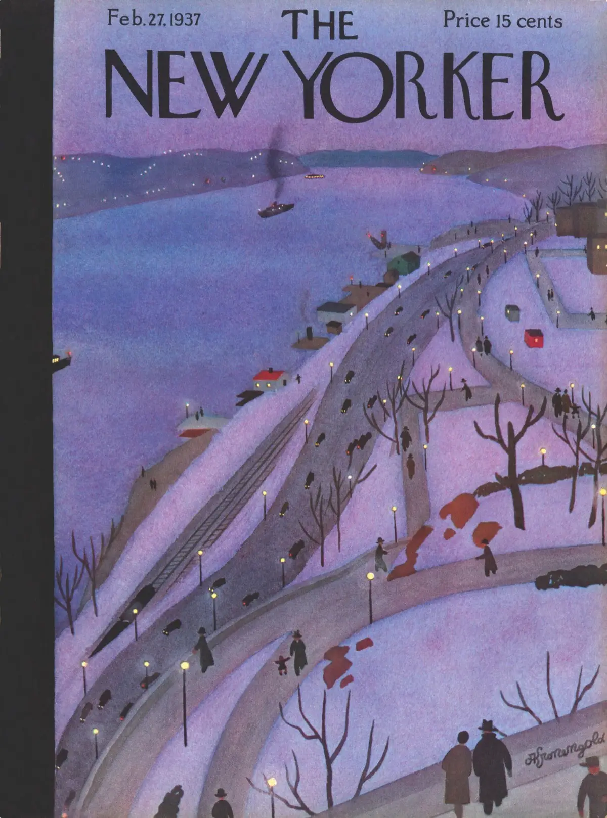 Обложка The New Yorker, 27 февраля 1937, художник Адольф К. Кроненголд