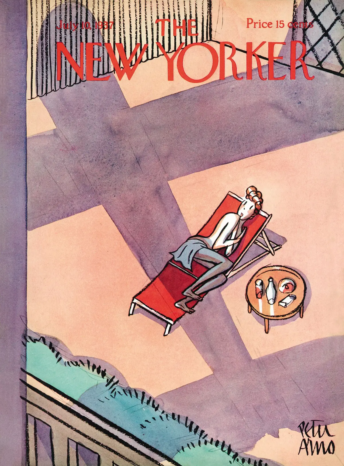 Обложка The New Yorker, 10 июля 1937, художник Питер Арно