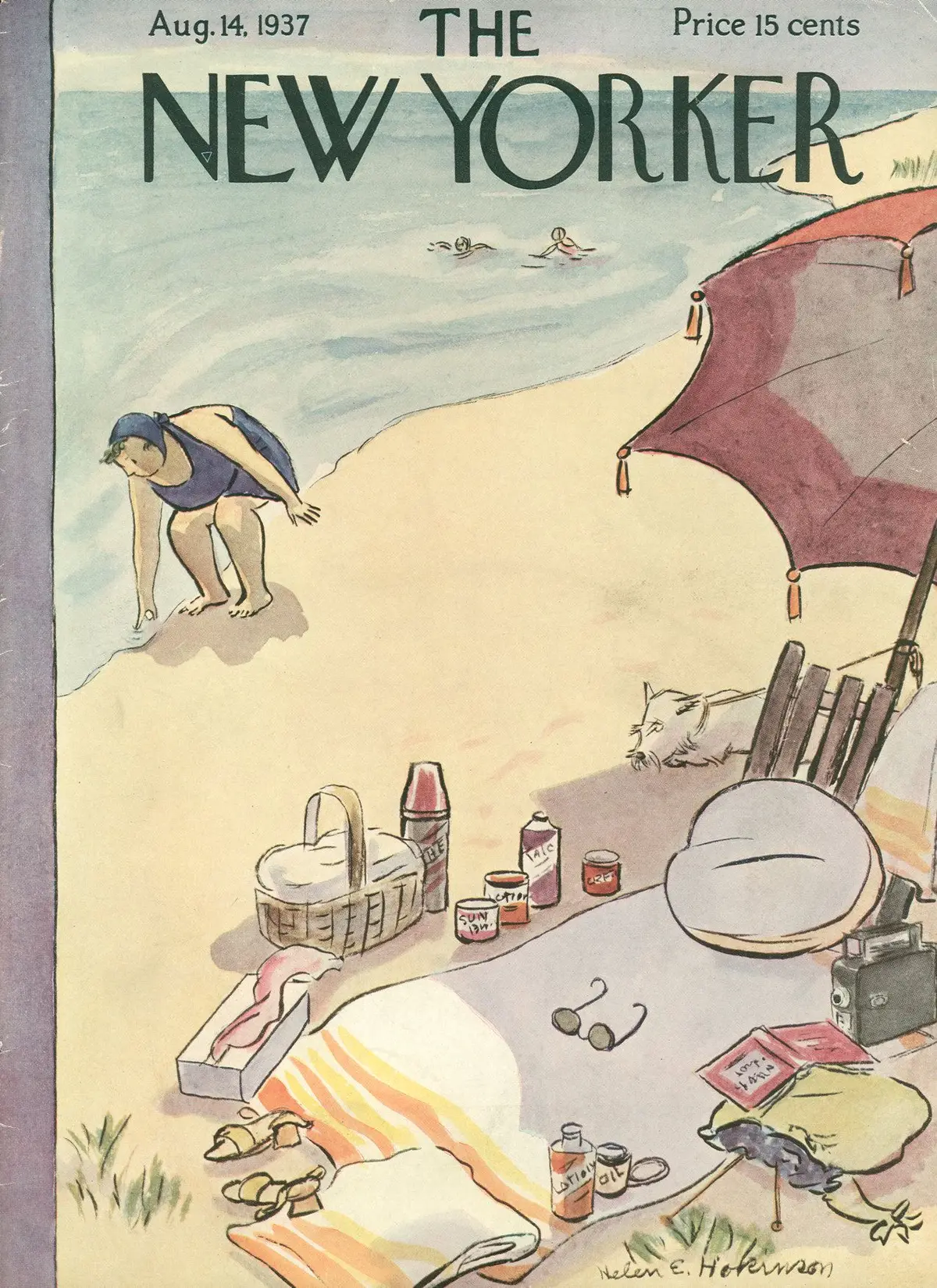 Обложка The New Yorker, 14 августа 1937, художник Хелен Э. Хокинсон