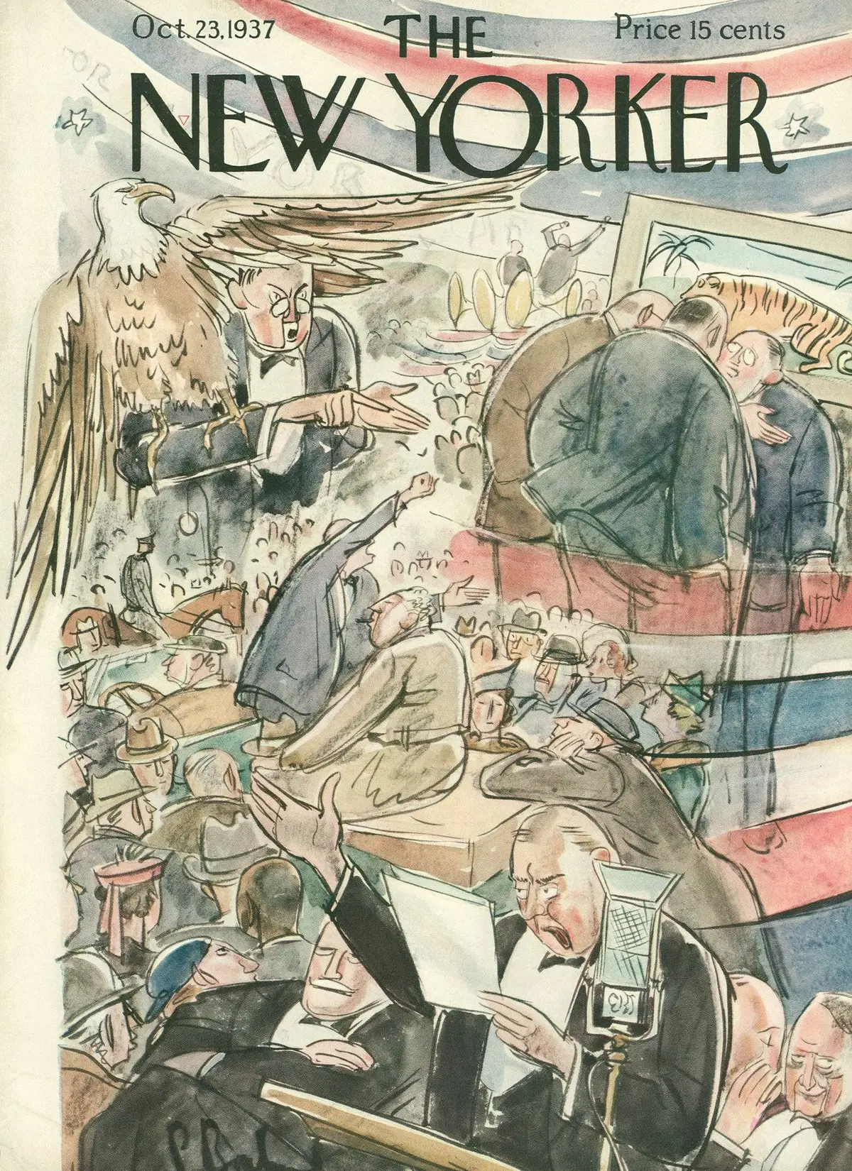 Обложка The New Yorker, 23 октября 1937, художник Перри Барлоу