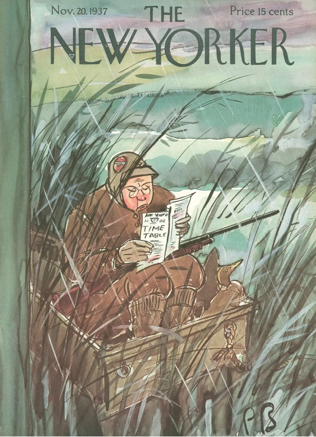 Обложка The New Yorker, 20 ноября 1937, художник Перри Барлоу