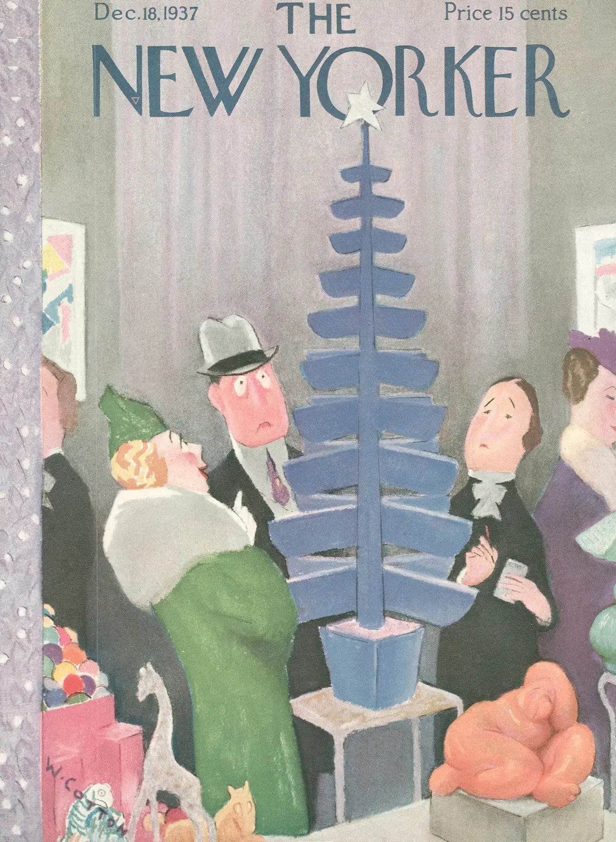 Обложка The New Yorker, 18 декабря 1937, художник Уильям Коттон