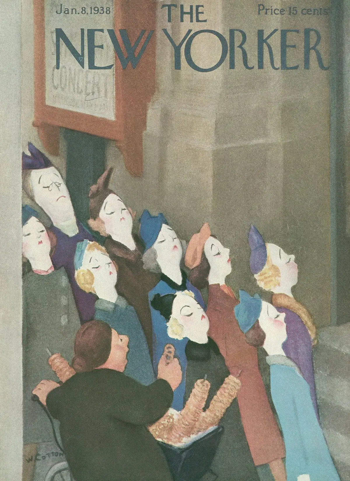 Обложка The New Yorker, 8 января 1938, художник Уильям Коттон
