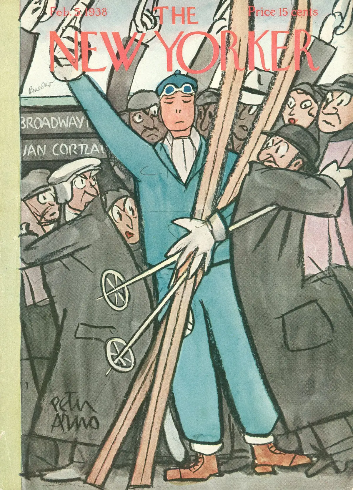 Обложка The New Yorker, 5 февраля 1938, художник Питер Арно