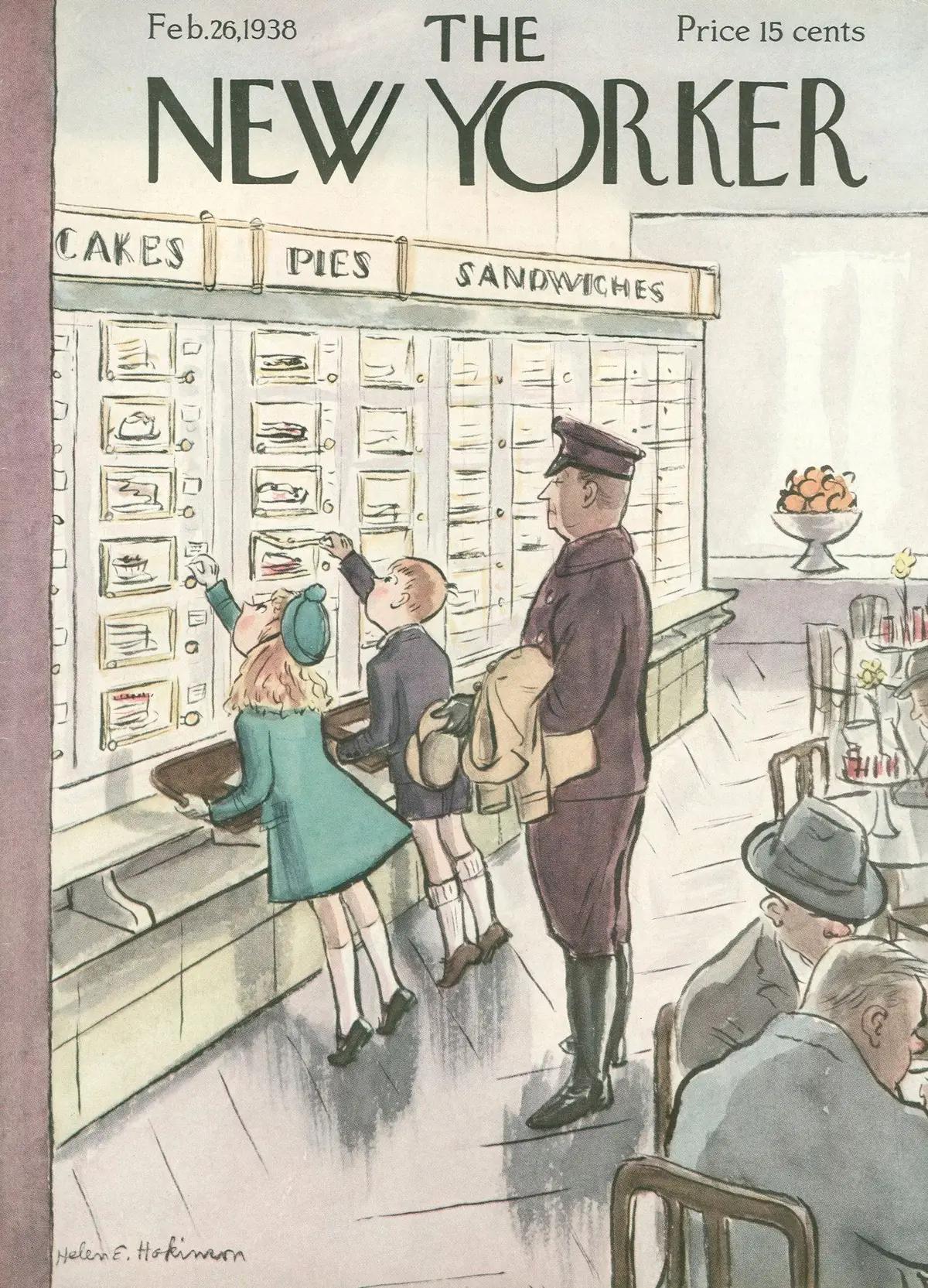 Обложка The New Yorker, 26 февраля 1938, художник Хелен Э. Хокинсон