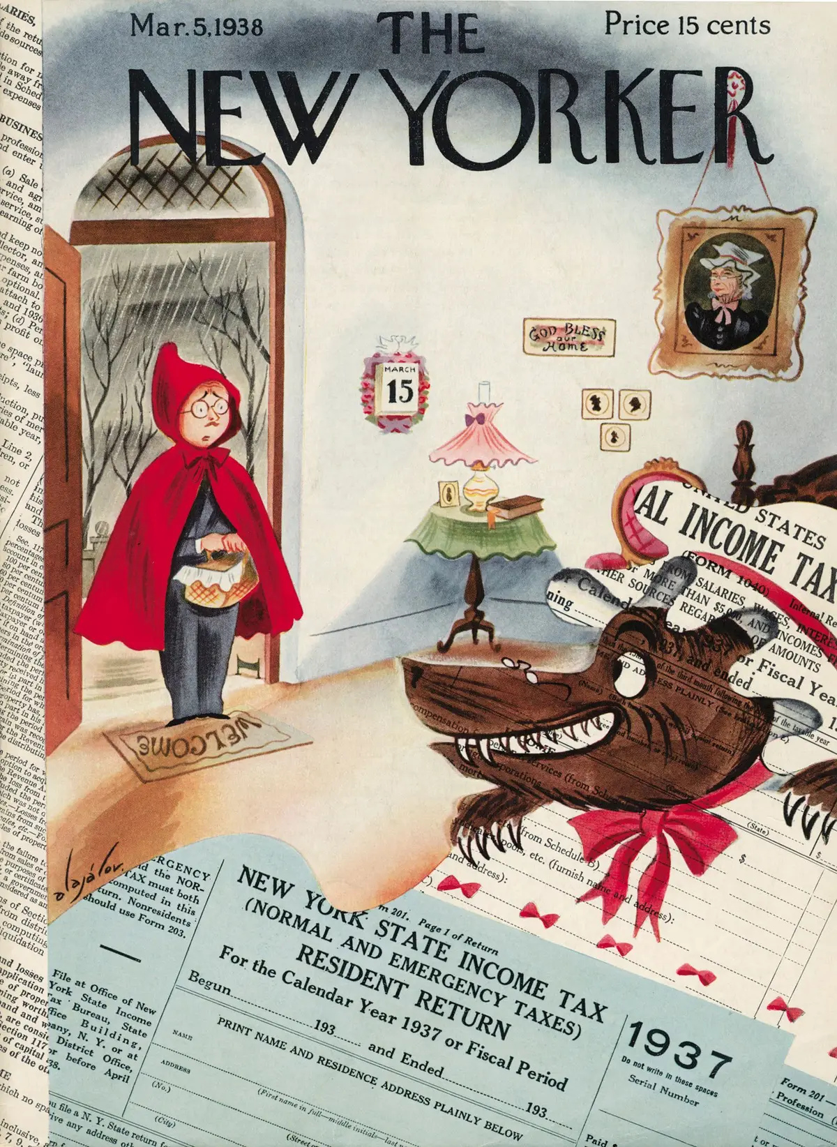 Обложка The New Yorker, 5 марта 1938, художник Константин Алажалов