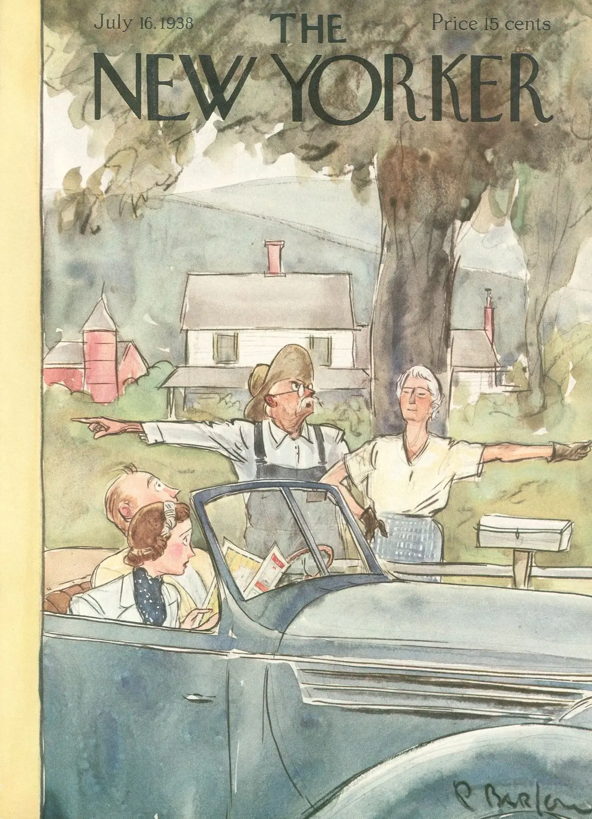 Обложка The New Yorker, 16 июля 1938, художник Перри Барлоу