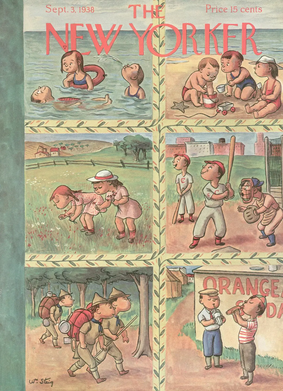Обложка The New Yorker, 3 сентября 1938, художник Уильям Стейг
